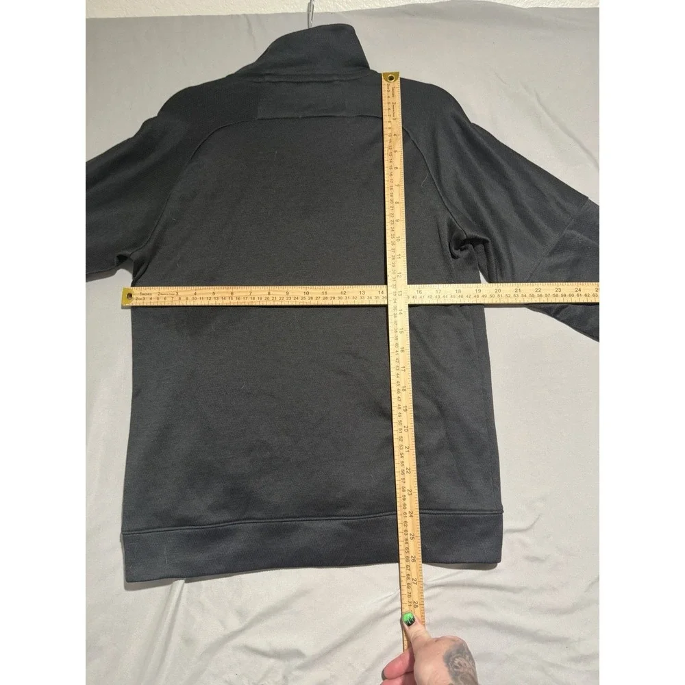 adidas black dri-fit style ls jacket 1/2 zip,‎ pockets, men's medium
